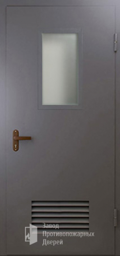 Фото двери «Техническая дверь №5 со стеклом и решеткой» в Королеву
