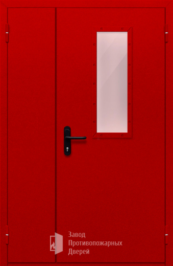 Фото двери «Полуторная со стеклом (красная)» в Королеву