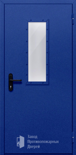 Фото двери «Однопольная со стеклом (синяя)» в Королеву