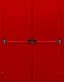 Фото двери «Двупольная глухая с антипаникой (красная)» в Королеву