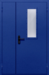 Фото двери «Полуторная со стеклом (синяя)» в Королеву
