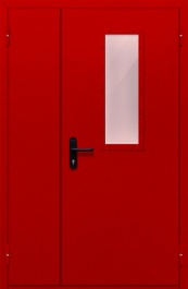 Фото двери «Полуторная со стеклом (красная)» в Королеву
