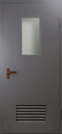 Фото двери «Техническая дверь №5 со стеклом и решеткой» в Королеву