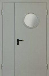 Фото двери «Полуторная с круглым стеклом EI-30» в Королеву